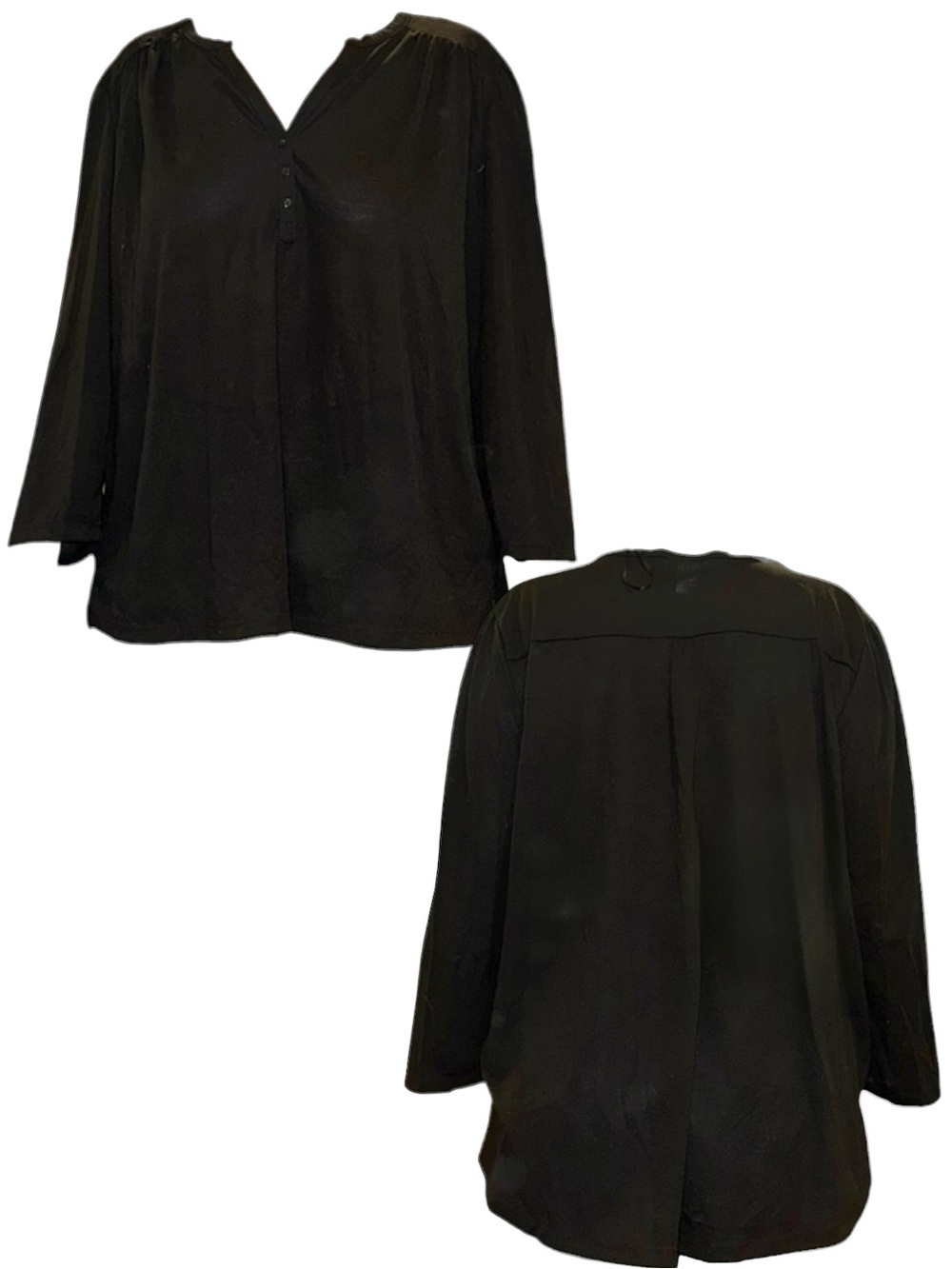 H&M Black Long-Sleeve Henley Top